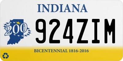 IN license plate 924ZIM