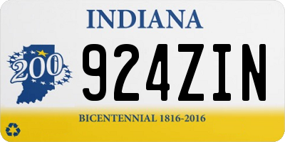 IN license plate 924ZIN