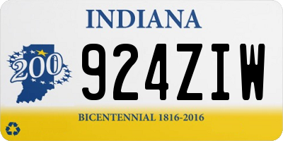 IN license plate 924ZIW