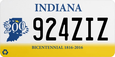 IN license plate 924ZIZ