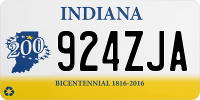 IN license plate 924ZJA