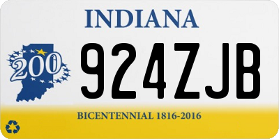 IN license plate 924ZJB