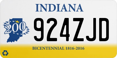 IN license plate 924ZJD