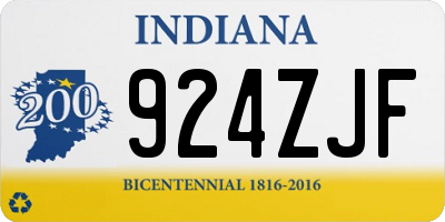 IN license plate 924ZJF