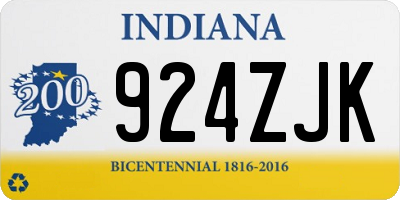IN license plate 924ZJK