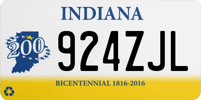 IN license plate 924ZJL