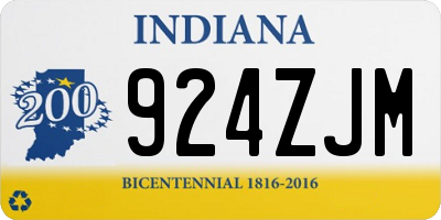 IN license plate 924ZJM
