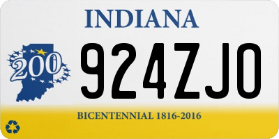 IN license plate 924ZJO