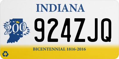IN license plate 924ZJQ