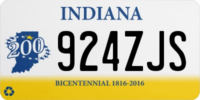 IN license plate 924ZJS