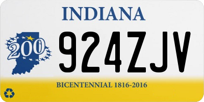 IN license plate 924ZJV