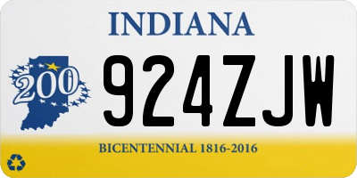 IN license plate 924ZJW