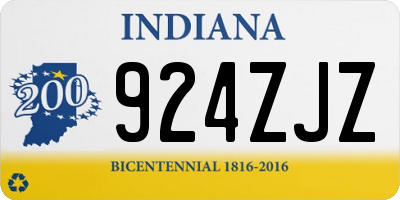 IN license plate 924ZJZ