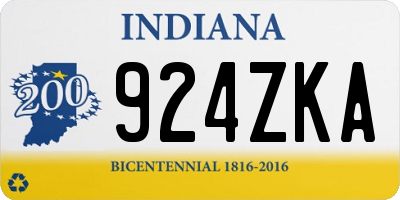 IN license plate 924ZKA