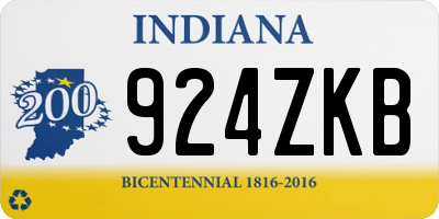 IN license plate 924ZKB