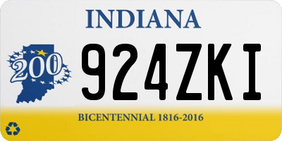 IN license plate 924ZKI