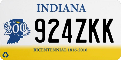 IN license plate 924ZKK