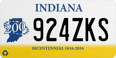 IN license plate 924ZKS