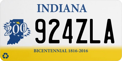 IN license plate 924ZLA