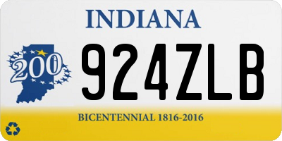 IN license plate 924ZLB