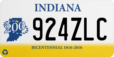 IN license plate 924ZLC