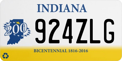 IN license plate 924ZLG