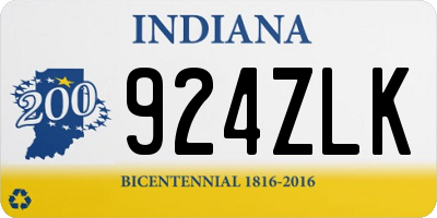 IN license plate 924ZLK