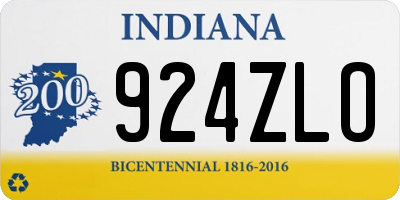 IN license plate 924ZLO