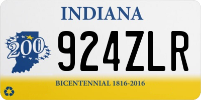 IN license plate 924ZLR
