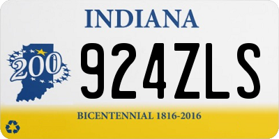 IN license plate 924ZLS