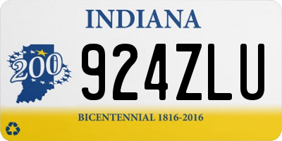 IN license plate 924ZLU