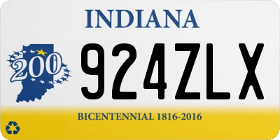 IN license plate 924ZLX