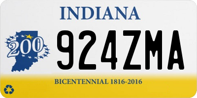 IN license plate 924ZMA