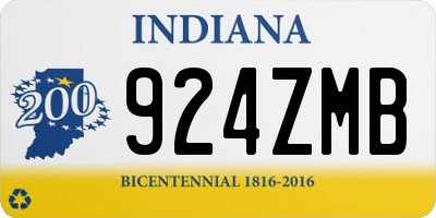 IN license plate 924ZMB