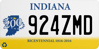 IN license plate 924ZMD