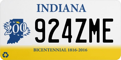 IN license plate 924ZME