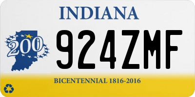 IN license plate 924ZMF