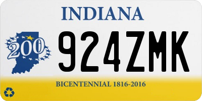IN license plate 924ZMK