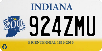 IN license plate 924ZMU