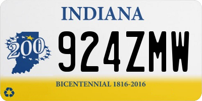 IN license plate 924ZMW