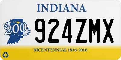 IN license plate 924ZMX