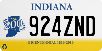IN license plate 924ZND