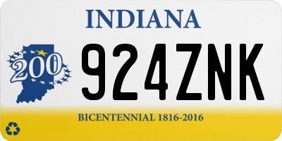 IN license plate 924ZNK