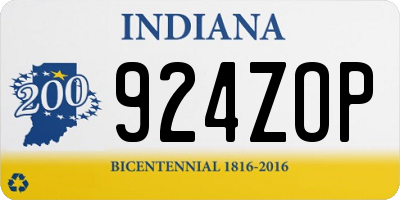 IN license plate 924ZOP