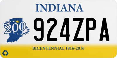 IN license plate 924ZPA