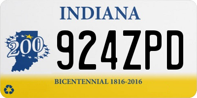 IN license plate 924ZPD