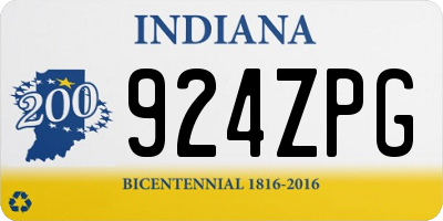 IN license plate 924ZPG