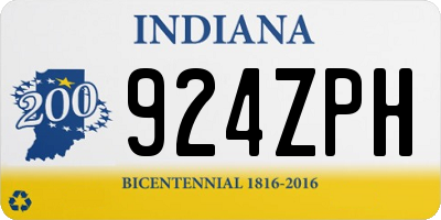 IN license plate 924ZPH