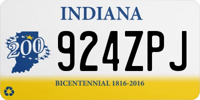 IN license plate 924ZPJ