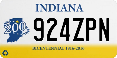 IN license plate 924ZPN